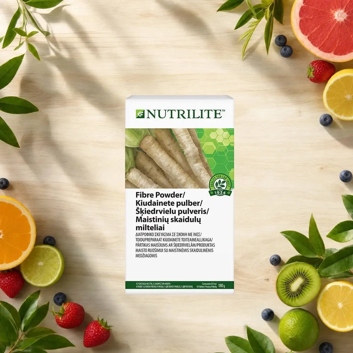 Nutrilite maistinių skaidulų milteliai su cikorijos šaknimis, 30 pakelių