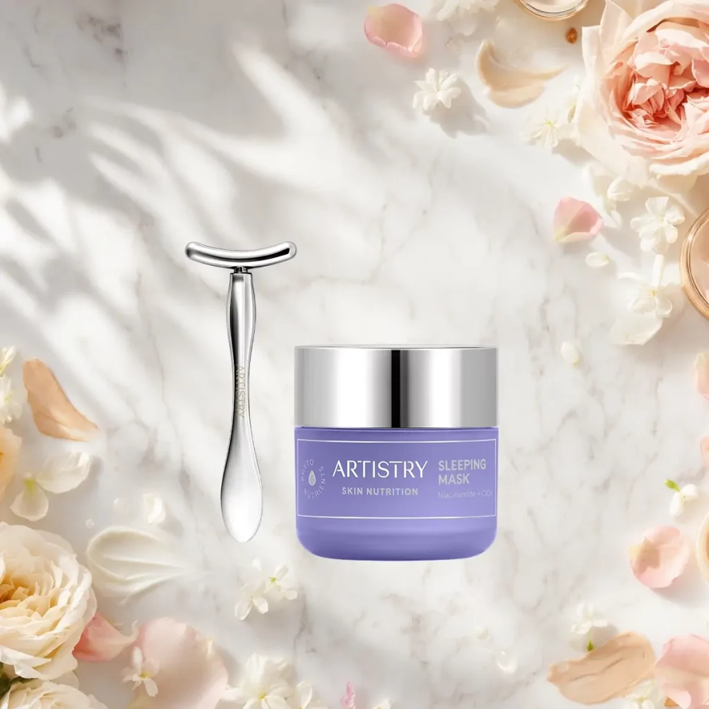 Naudodami naująją Artistry Skin Nutrition™ naktinę kaukę ryte pabusite su skaisčia veido oda Artistry Skin Nutrition Sleeping Mask naktinė kaukė su Niacinamide ir CICA