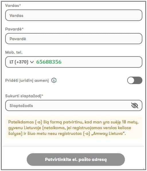 AMWAY pirkti Lietuvoje amway-lithuania.com telefono nurodymas