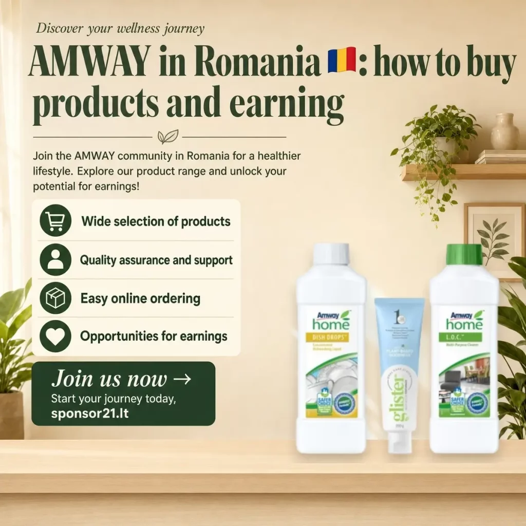 AMWAY in Romania - Amway Home and Glister products with registration call to action