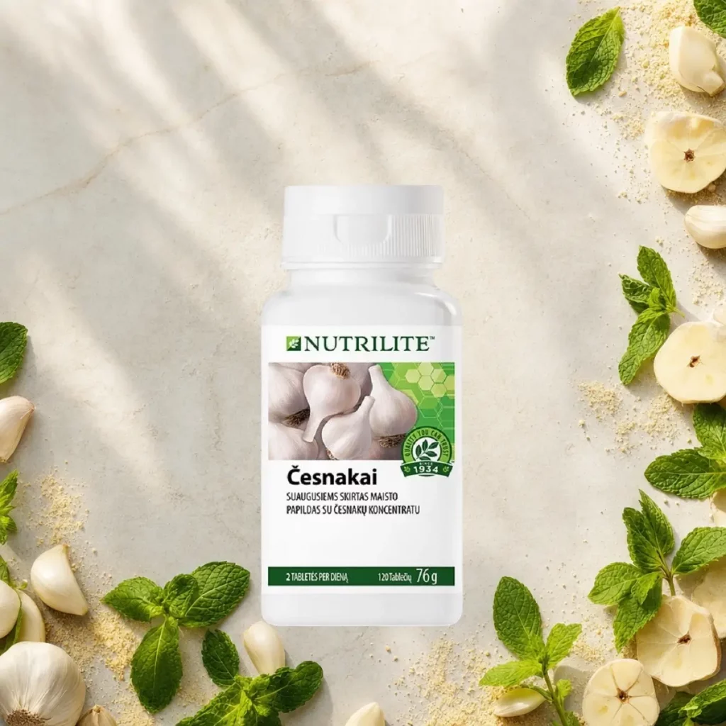 Nutrilite produktai. Visa česnako galia kapsulėje AMWAY Nutrilite Česnakai