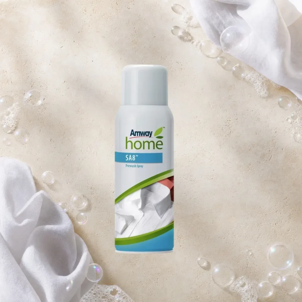 Amway Home™ purškiklis dėmių valymui prieš skalbimą - pagalba kovojant su sunkiai pašalinamomis dėmėmis Amway Home SA8 Prewash Spray purškiklis dėmėms prieš skalbimą