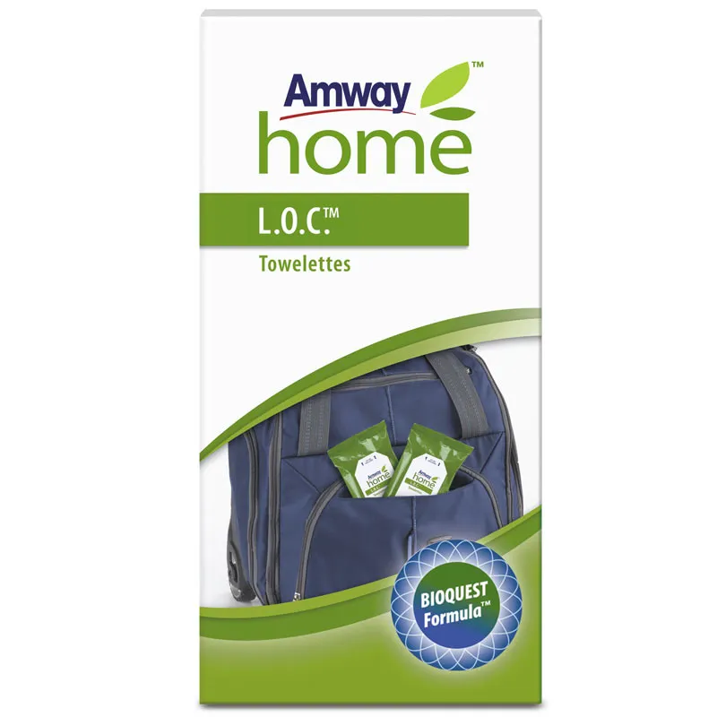 Amway Home очищающие салфетки L.O.C. удобно удаляют пятна с поверхностей и тканей в дороге.