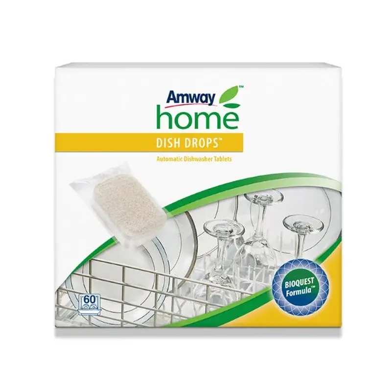DISH DROPS™ Таблетки для автоматических посудомоечных машин 11 Amway Home™ таблетки для посудомоечных машин обеспечивают мощную очистку и блеск посуды без предварительного ополаскивания.