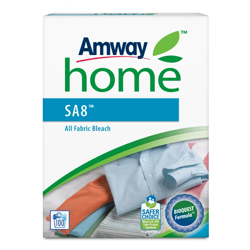 Amway Home™ SA8™ Универсальный отбеливатель 10 Amway Home™ Универсальный отбеливатель SA8™ эффективно удаляет пятна с тканей и сохраняет яркость цветов.