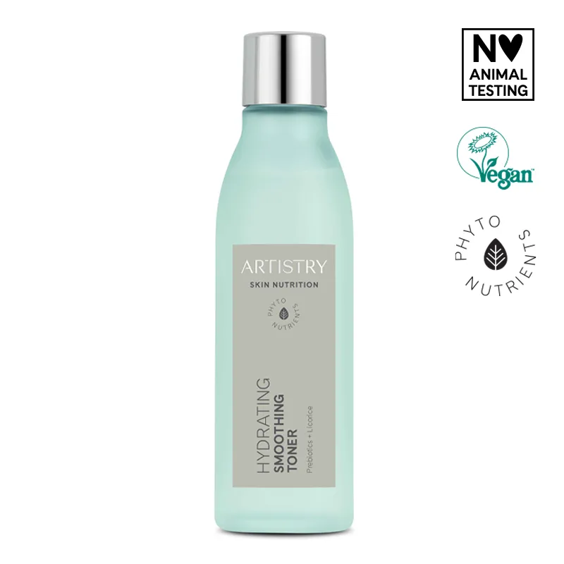 Clear and hydrating, this Artistry Skin Nutrition toner features a sleek bottle design, ideal for all skin types.