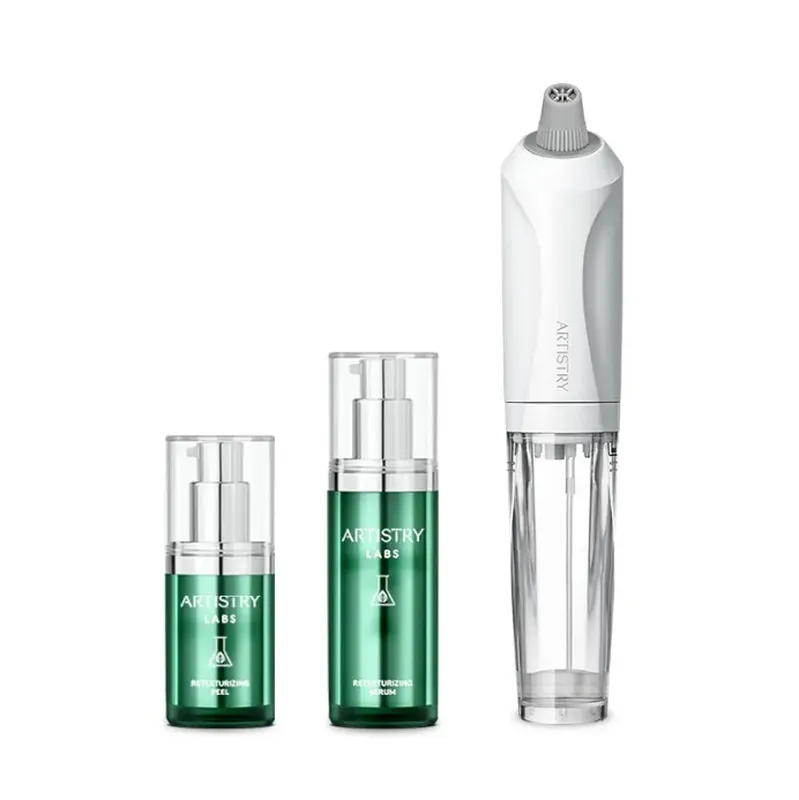 Artistry Labs™ tekstūros atnaujinimo sistema, apimanti nuplaunamą kaukę ir serumą, pagerina odos išvaizdą ir lygumą.