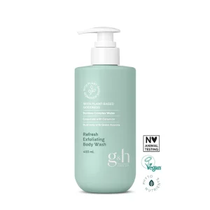 Refresh Освежающий и очищающий гель для душа g&h™ GOODNESS & HEALTH g&h Освежающий и очищающий гель для душа с отшелушивающим эффектом для ежедневного использования.