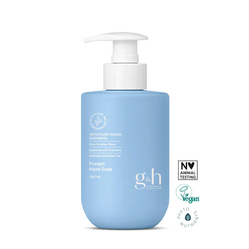 g&h Мыло для рук с центеллой азиатской, розмарином и зеленым чаем, эффективно очищает и увлажняет кожу.