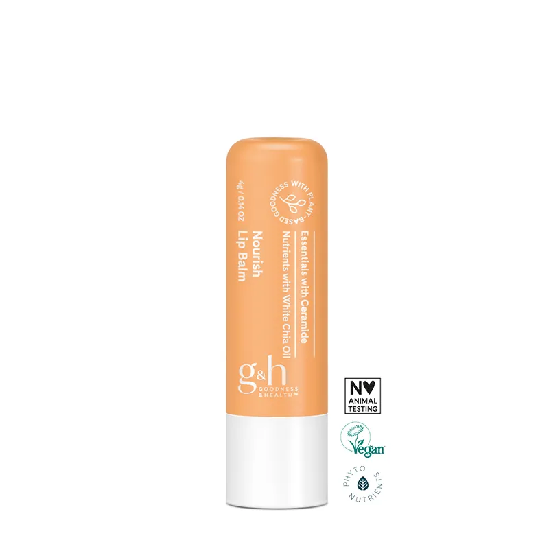 g&h GOODNESS & HEALTH™ Nourish“ lūpų balzamas Bekvapis g&h GOODNESS & HEALTH™ Nourish lūpų balzamas, pagamintas iš augalinių medžiagų, švelniai drėkina ir saugo lūpas.