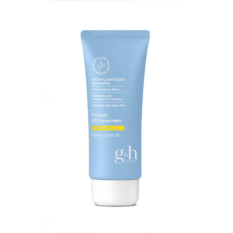 Lengvas g&h™ Protect kremas nuo saulės su SPF 50+ PA++++ apsaugo odą nuo UV spindulių ir drėkina ją.