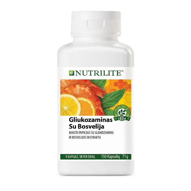 Nutrilite™ gliukozaminas su bosvelija – maisto papildas, palaikantis sąnarių sveikatą ir lankstumą.