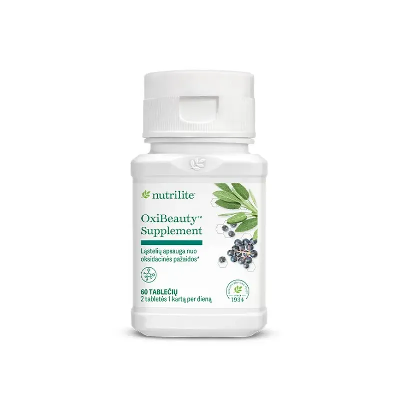 Nutrilite™ OxiBeauty™ papildas, kuris padeda apsaugoti odą nuo oksidacinės pažaidos ir suteikia natūralų švytėjimą.