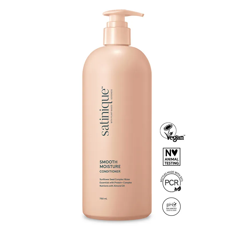 Satinique™ Smooth Moisture drėkinamasis kondicionierius, skirtas giliam plaukų drėkinimui ir blizgesiui.
