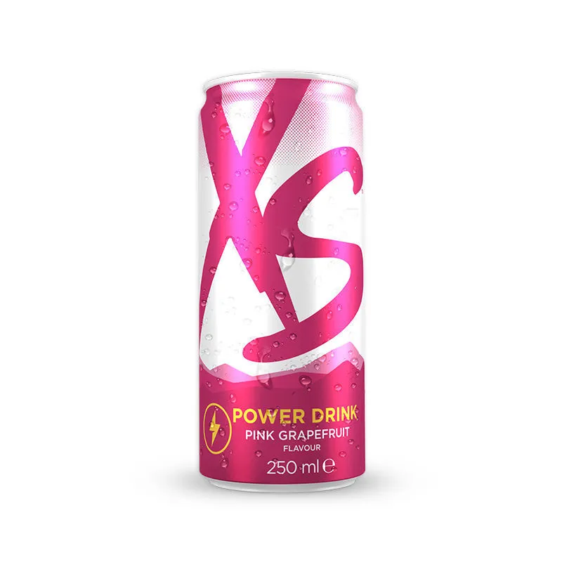 Energetinis gėrimas XS™ Pink Grapefruit Blast su gaiviu greipfruto skoniu ir B grupės vitaminais.